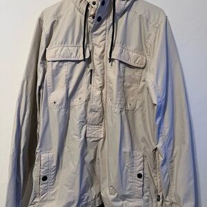 Hollister Men's Light Tan Hooded Jacket